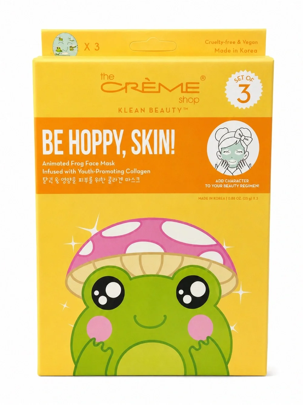 The Crème ShopBe Hoppy, Skin! Animated Frog Face Mask (Set of 3)